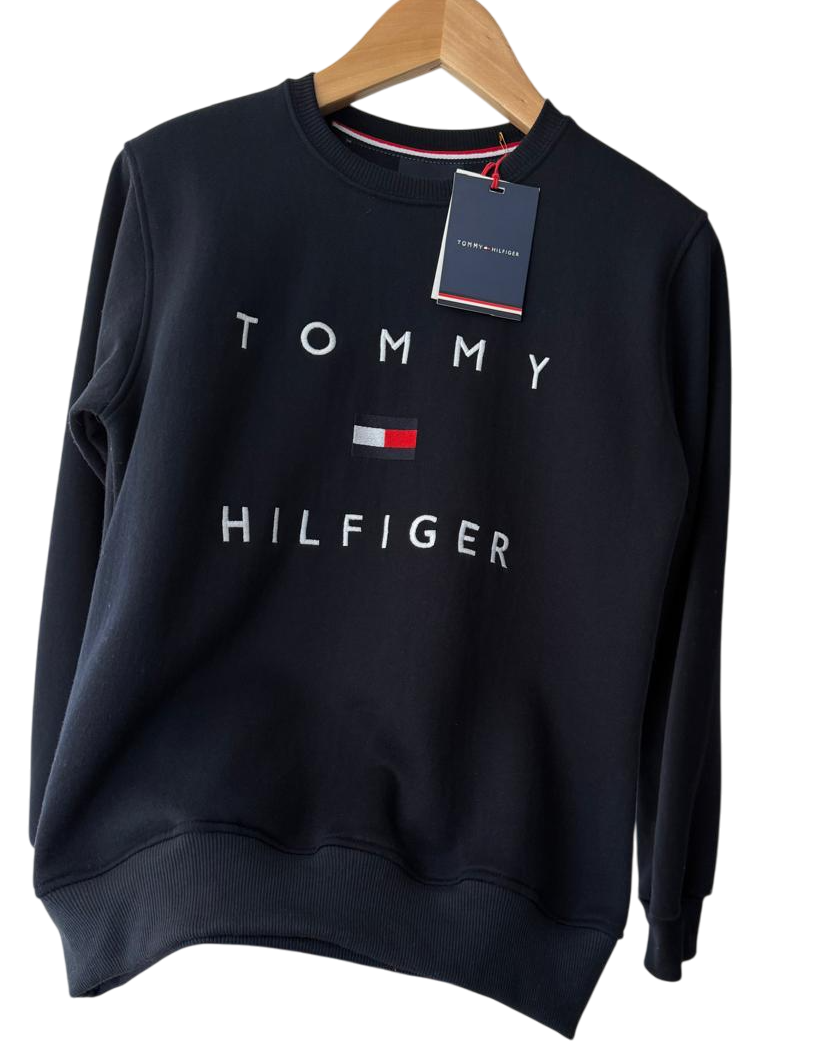 Polera Tommy H cuello redondo para dama azul marino