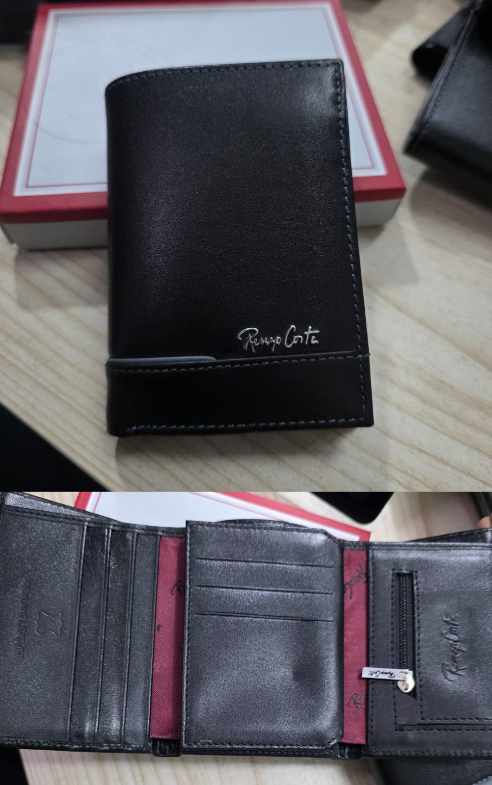 Billetera Renzo Costa de cuero 3 cuerpos