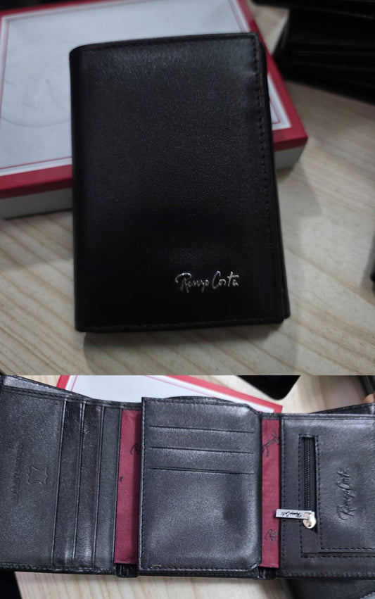 Billetera de cuero 3 cuerpos