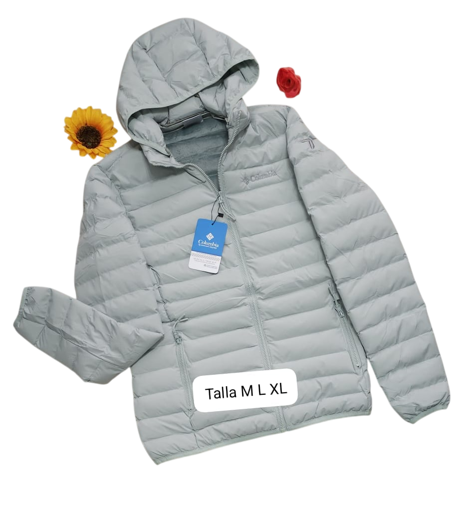 Casaca Columbia acolchado importado de DAMA verde claro