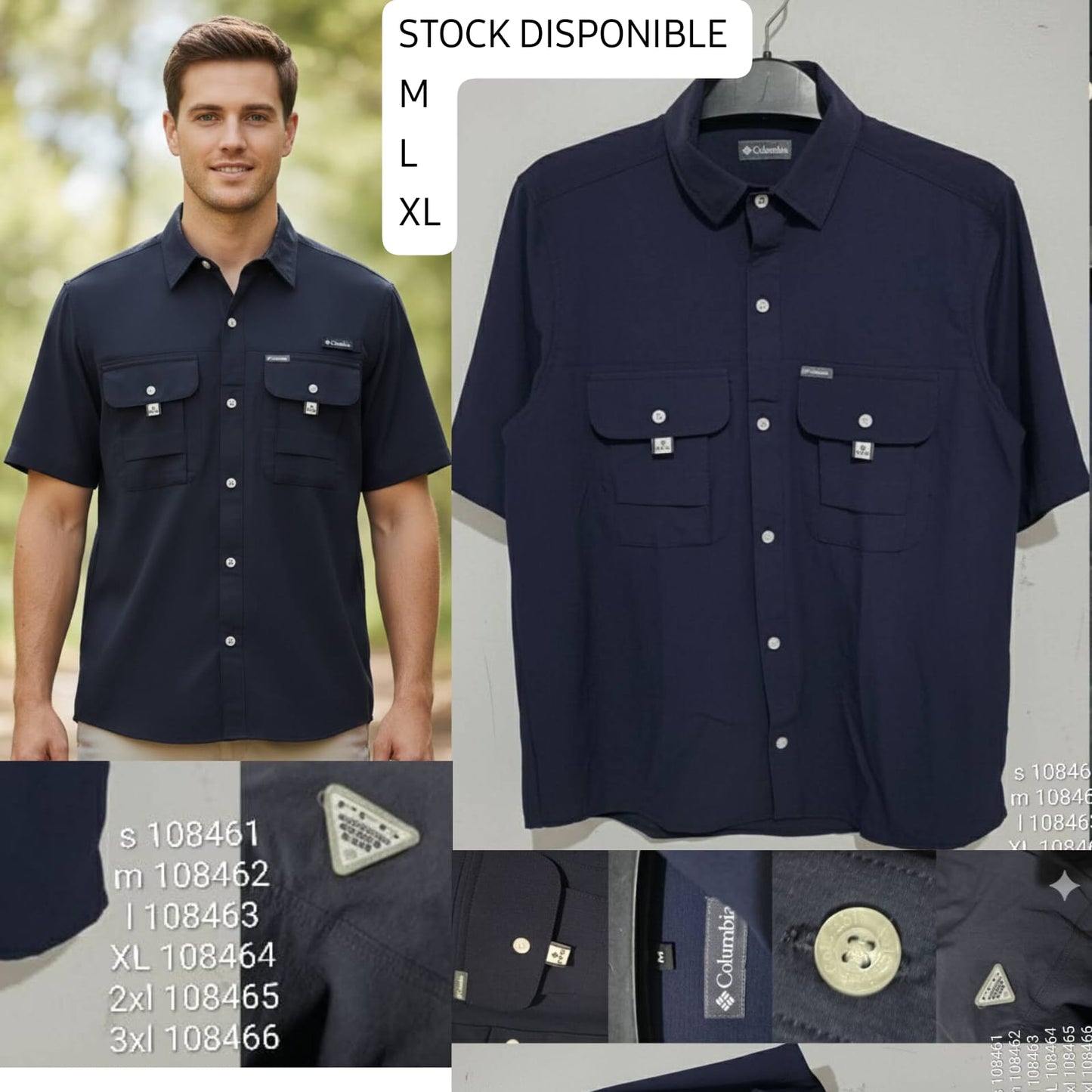 Camisa Columbia manga corta