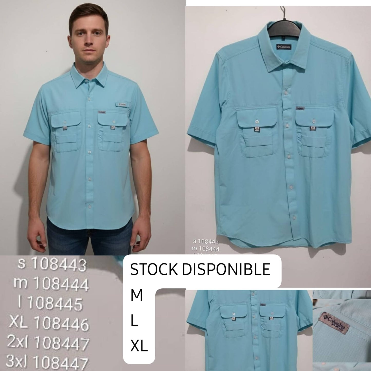 Camisa Columbia para caballero manga corta