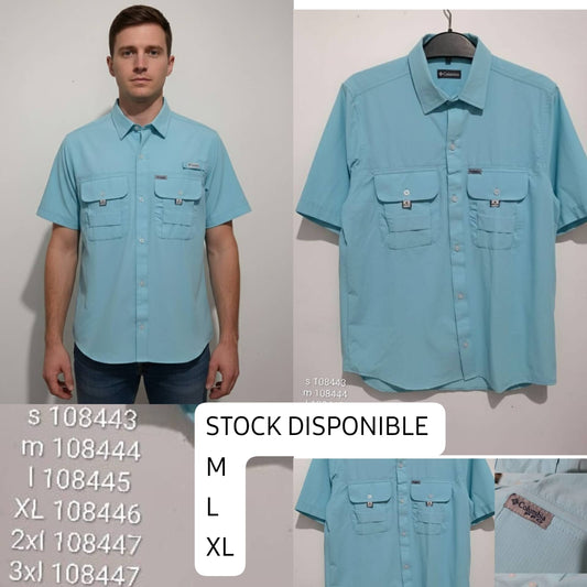 Camisa Columbia para caballero manga corta