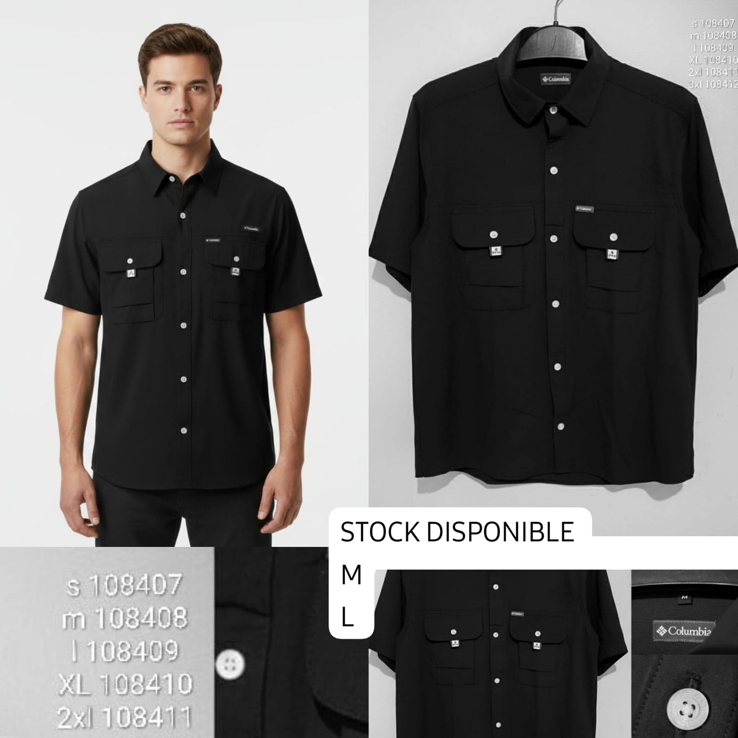 Camisa Columbia para caballero manga corta