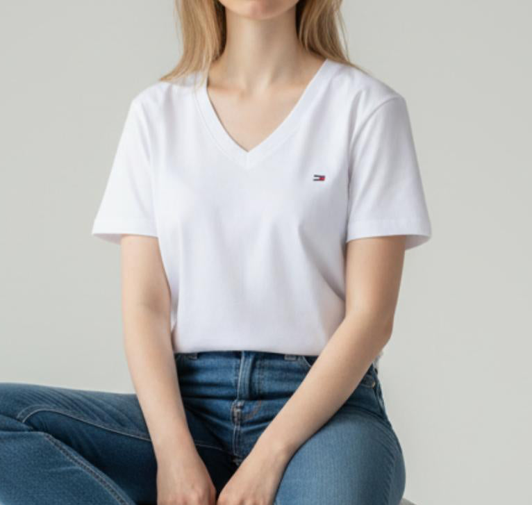 Polo Tommy Hilfiger cuello V para dama