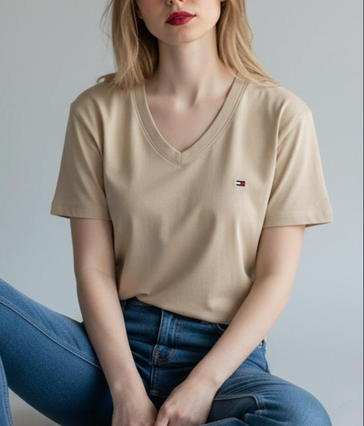 Polo Tommy Hilfiger cuello V para dama