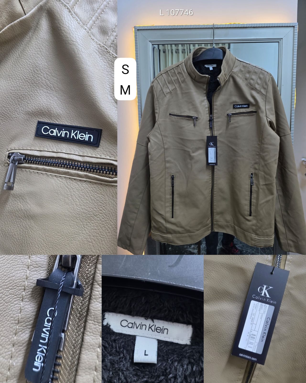 Casaca de cuerina Calvin Klein