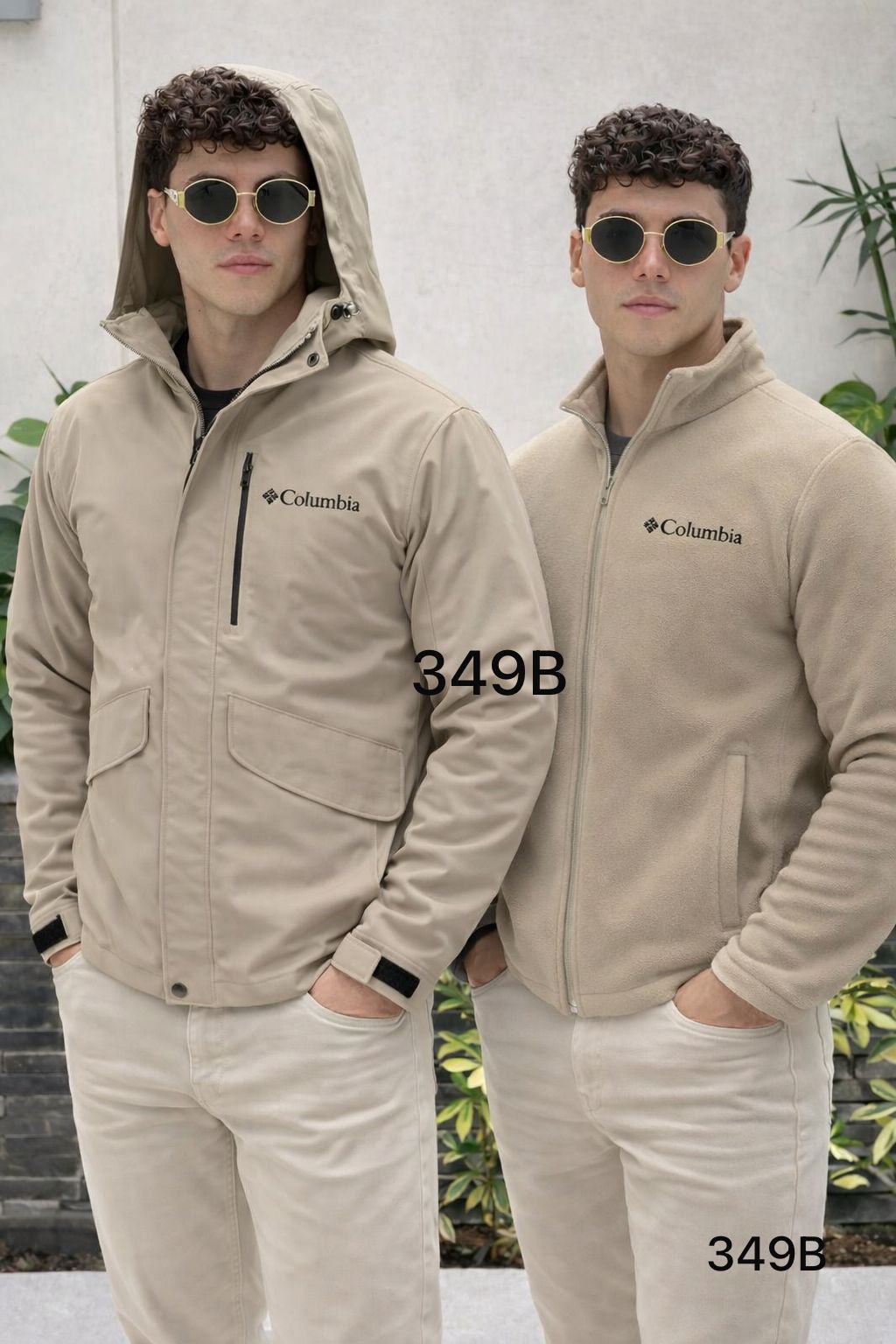 Cortaviento Columbia de hombre 2 en 1 color beige