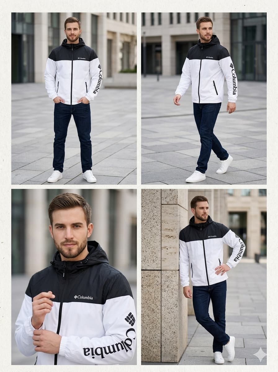 Cortaviento Columbia  con capucha impermeable