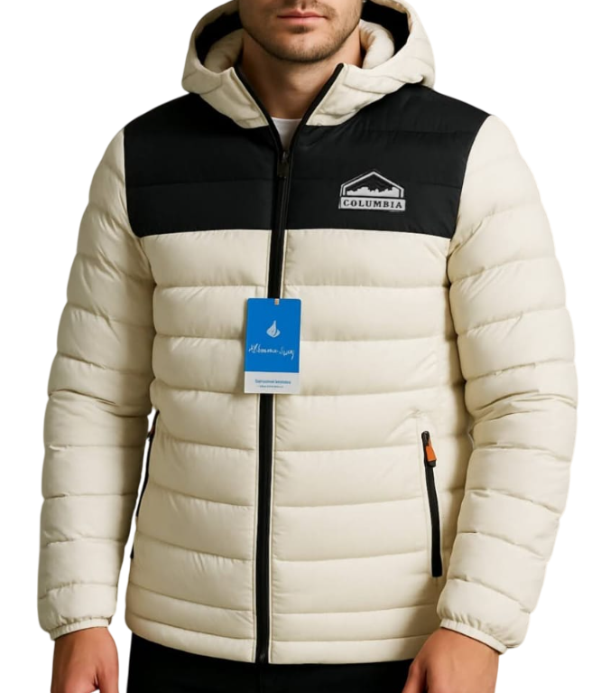 Casaca columbia pluma de ganzo hombre