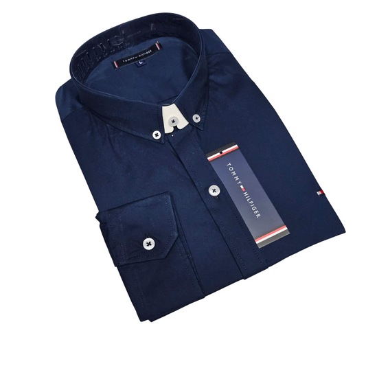 Camisa TH manga larga azul marino