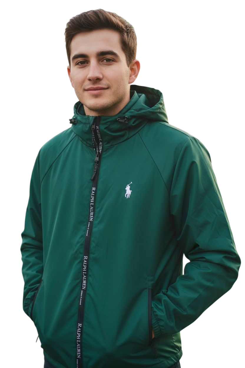 Cortaviento Ralph Lauren con capucha impermeable color verde botella
