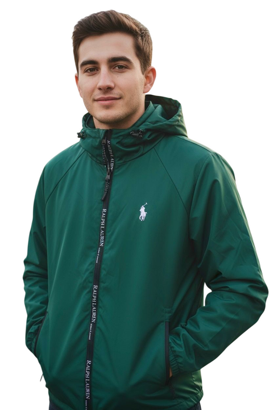 Cortaviento Ralph Lauren con capucha impermeable color verde botella