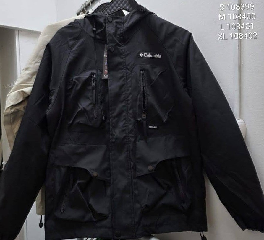 Casaca  Columbia impermeable material drill color negro