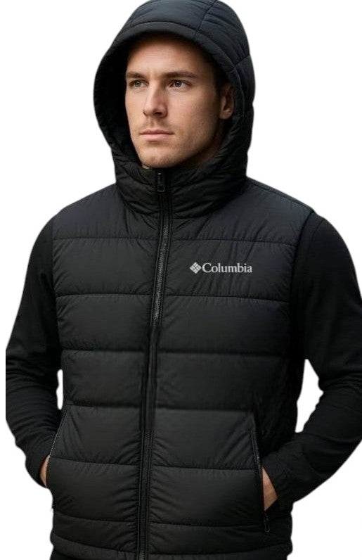 Chaleco Columbia con capucha color negro