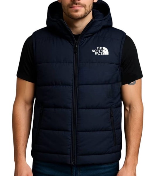 Chaleco Columbia con capucha azul marino