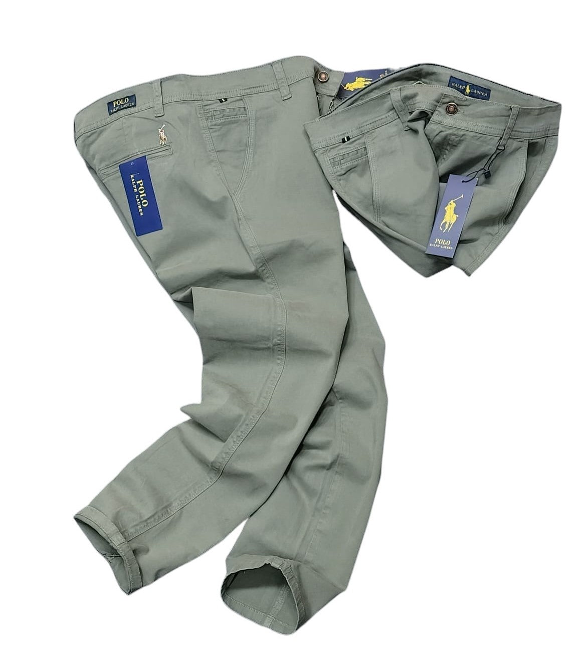 Pantalón Drill Ralph Lauren varón verde cemento
